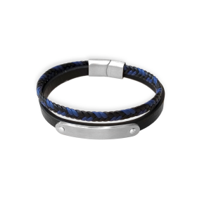 PX-MET-BR-4 - Bransoletka ze stali szlachetnej i skóry