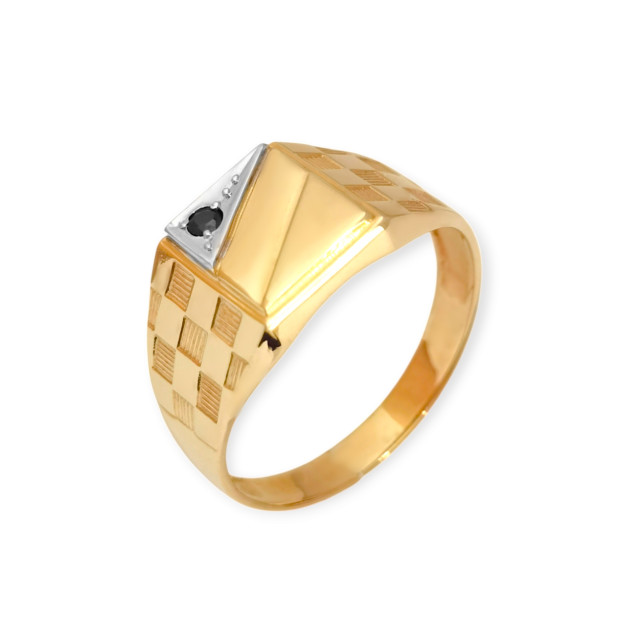 BA-585-SY-5 - Sygnet złoty z cyrkonią