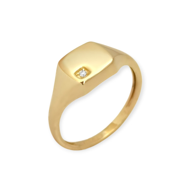 BA-585-PI-120 - Sygnet złoty z cyrkonią