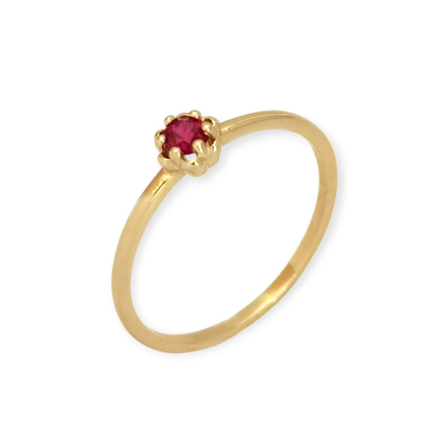 BA-585-PI-78 - Pierścionek złoty z cyrkonią