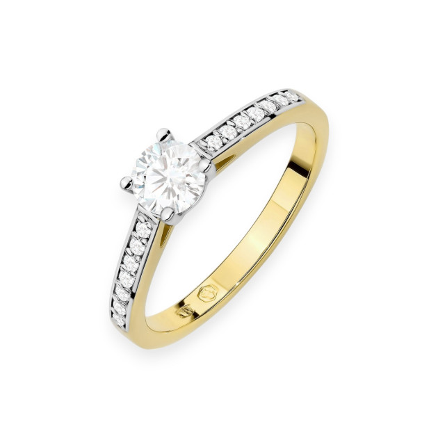 W0052 LAB - Pierścionek złoty z diamentami laboratoryjnymi