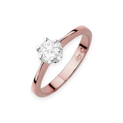 W0220 LAB - Pierścionek złoty z diamentem laboratoryjnym