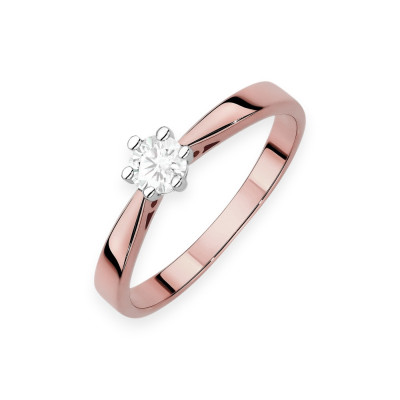 W0229 LAB - Pierścionek złoty z diamentem laboratoryjnym