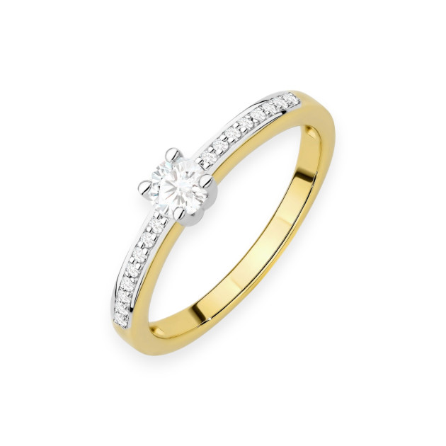 W0288 LAB - Pierścionek złoty z diamentami laboratoryjnymi