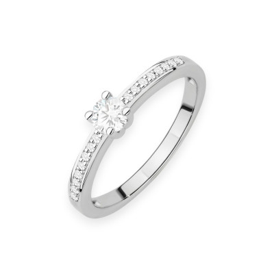 W0288 LAB - Pierścionek złoty z diamentami laboratoryjnymi