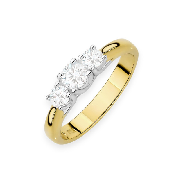 W0344 LAB - Pierścionek złoty z diamentami laboratoryjnymi