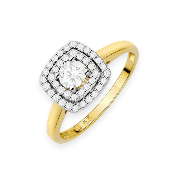 W0345 LAB - Pierścionek złoty z diamentami laboratoryjnymi