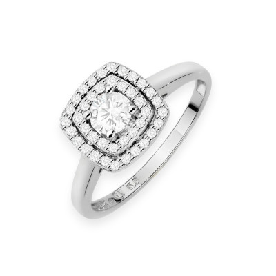 W0345 LAB - Pierścionek złoty z diamentami laboratoryjnymi