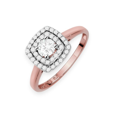 W0345 LAB - Pierścionek złoty z diamentami laboratoryjnymi