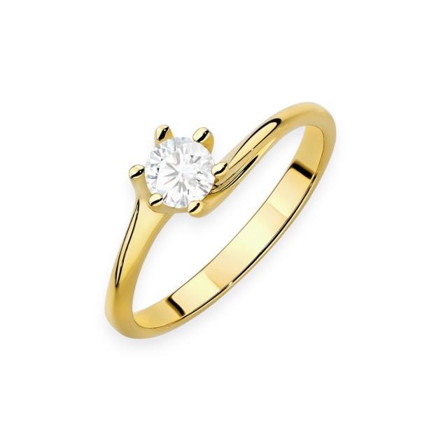 W0423 LAB - Pierścionek złoty z diamentem laboratoryjnym