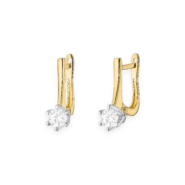 K0520 LAB - Kolczyki złote z diamentami laboratoryjnymi