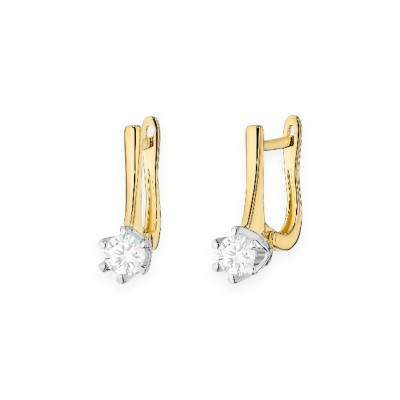 K0520 LAB - Kolczyki złote z diamentami laboratoryjnymi