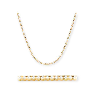 N0076 LAB - Naszyjnik złoty z diamentami laboratoryjnymi