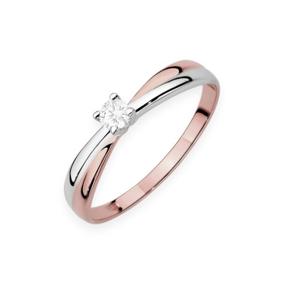 W0230 LAB - Pierścionek złoty z diamentem laboratoryjnym