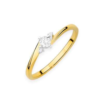 W0346 LAB - Pierścionek złoty z diamentami laboratoryjnymi