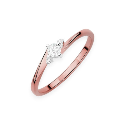 W0346 LAB - Pierścionek złoty z diamentami laboratoryjnymi