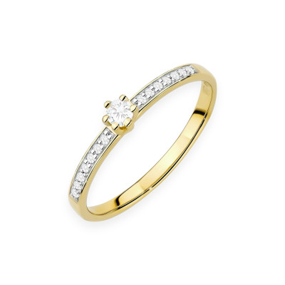 W0459 LAB - Pierścionek złoty z diamentami laboratoryjnymi