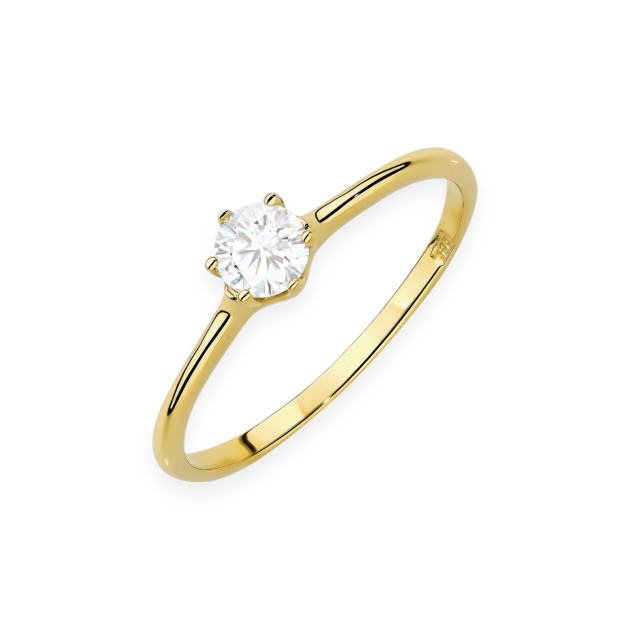 W0499 LAB - Pierścionek złoty z diamentami laboratoryjnymi