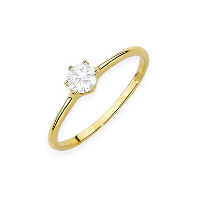 W0499 LAB - Pierścionek złoty z diamentami laboratoryjnymi