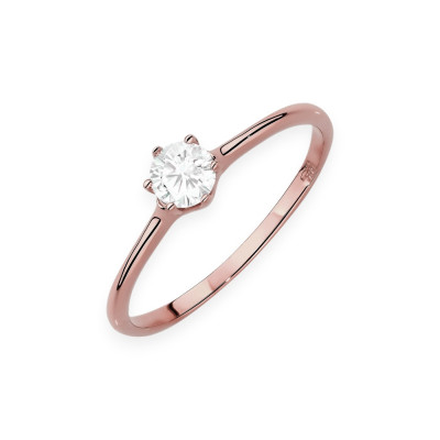 W0499 LAB - Pierścionek złoty z diamentami laboratoryjnymi