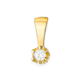 Z0032 LAB - Zawieszka złota z diamentem laboratoryjnym 