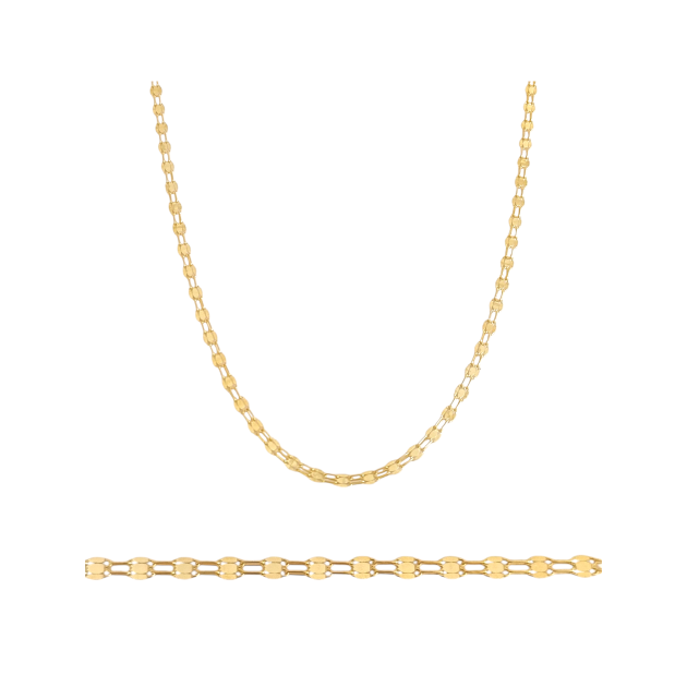 BA-585-ŁA-29 - Łańcuszek złoty - płytka, mokka 4 mm