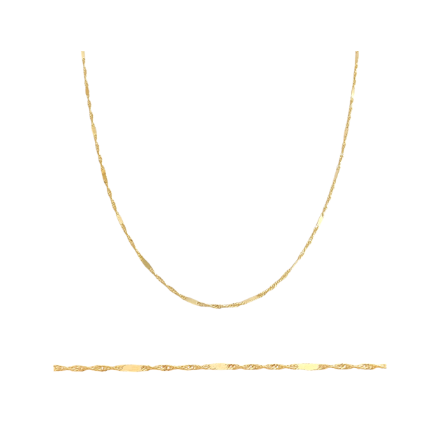 BA-585-ŁA-30 - Łańcuszek złoty - singapur z płytką 1 mm