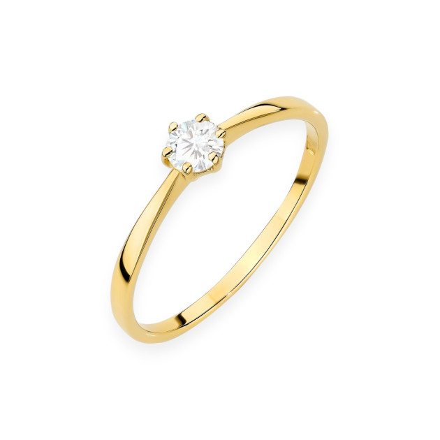 W579 - Pierścionek złoty z diamentem