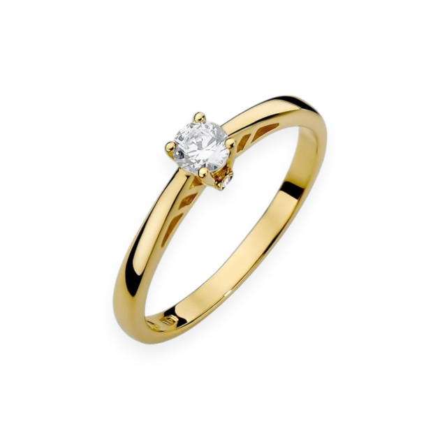W394 - Pierścionek złoty z diamentem