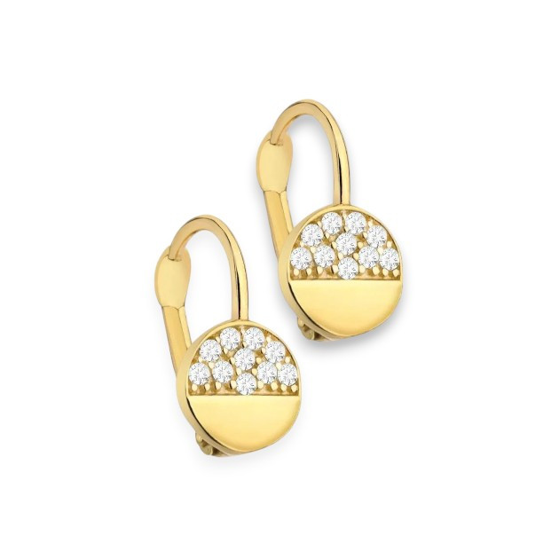 VD-585-KO-10 - Kolczyki złote z cyrkoniami