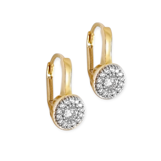 BA-585-KO-83 - Kolczyki złote z cyrkoniami