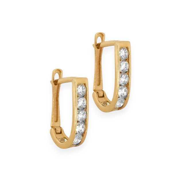 BA-585-KO-84 - Kolczyki złote z cyrkoniami