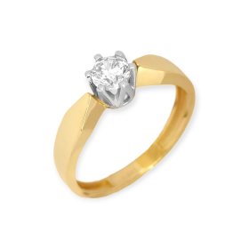 BA-585-PI-130 - Pierścionek złoty z cyrkonią