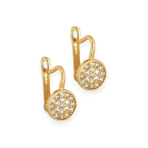 KL-585-KO-213 - Kolczyki złote z cyrkoniami - kółka