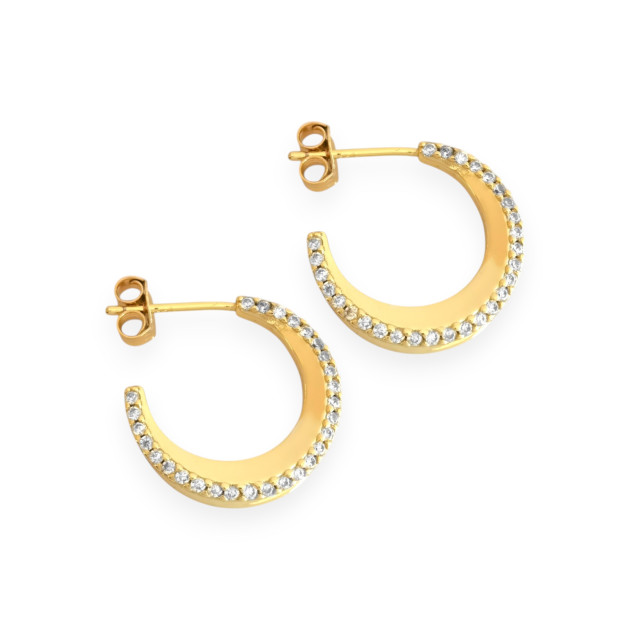 AR-925-KO-23 - Kolczyki pozłacane z cyrkoniami