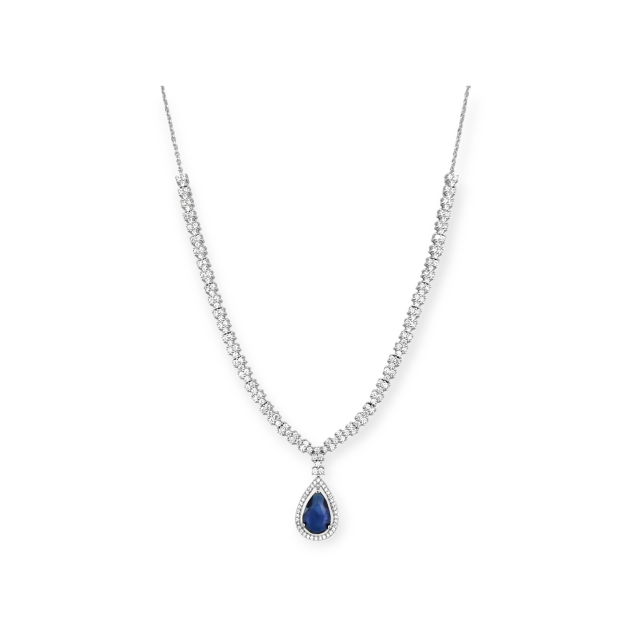 SS-925-NA-9 - Naszyjnik srebrny z cyrkoniami