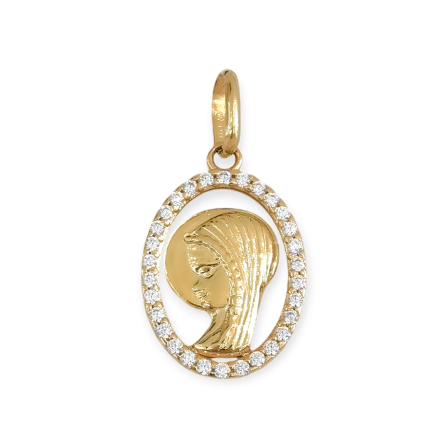 BA-585-ZA-73 - Zawieszka złota z cyrkoniami - medalik