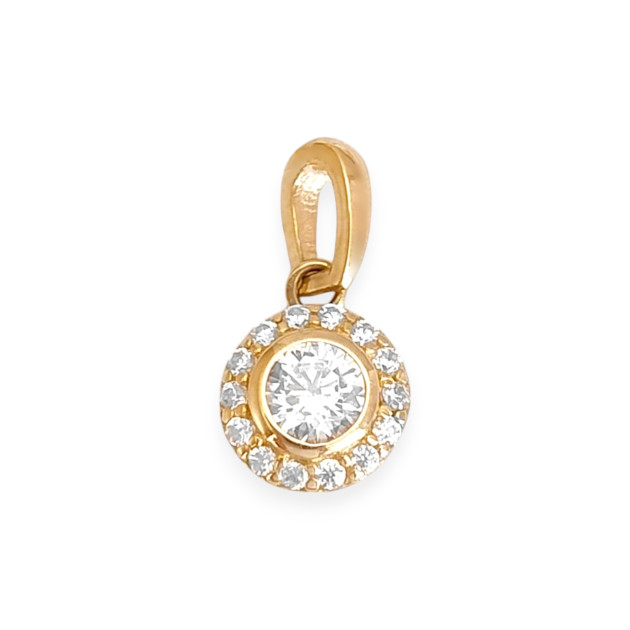 KL-585-ZA-267 - Zawieszka złota z cyrkoniami