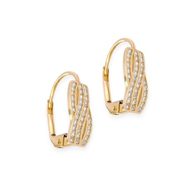 KL-585-KO-232 - Kolczyki złote z cyrkoniami