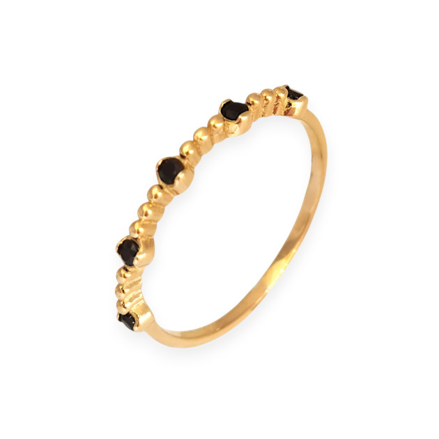 BA-585-PI-159 - Pierścionek złoty z cyrkoniami