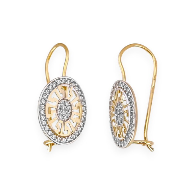 BA-585-KO-89 - Kolczyki złote z cyrkoniami