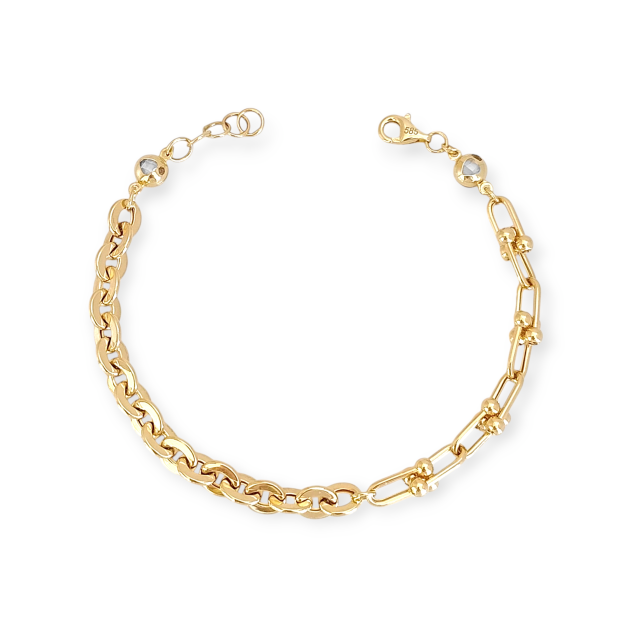 KL-585-BR-112 - Bransoletka złota z cyrkoniami