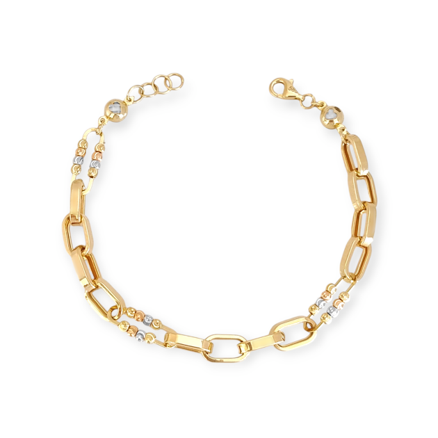 KL-585-BR-122 - Bransoletka złota z cyrkoniami