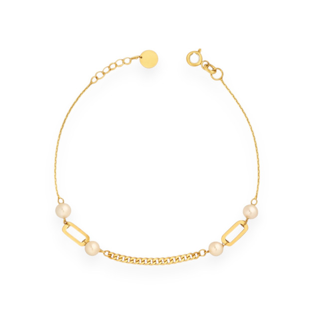 KL-585-BR-127 - Bransoletka złota z perłami