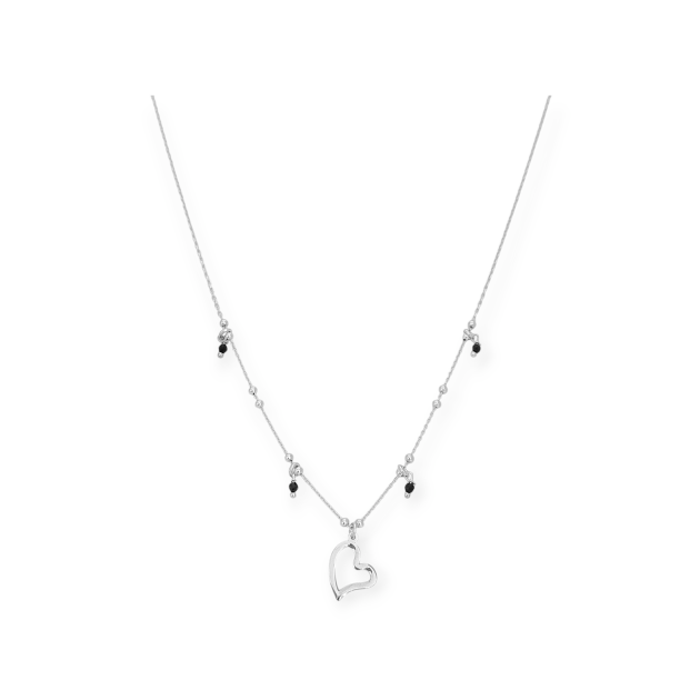 AZ-925-NA-78 - Naszyjnik srebrny z kamieniami szklanymi - serce