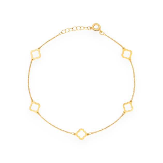 KL-585-BR-128 - Bransoletka złota - koniczynki