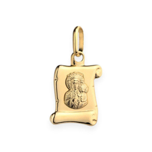GE-585-ZA-30 - Zawieszka złota - medalik Matka Boska Częstochowska