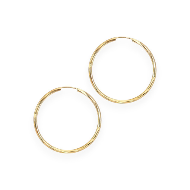 GE-585-KO-65 - Kolczyki złote - koła diamentowane 30 mm