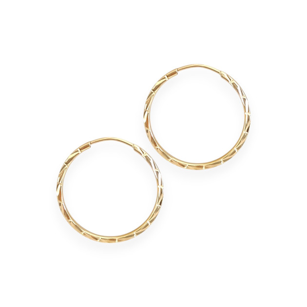 GE-585-KO-66 - Kolczyki złote - koła diamentowane 23 mm