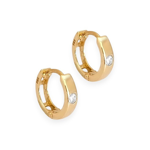 GE-585-KO-75 - Kolczyki złote z cyrkonią